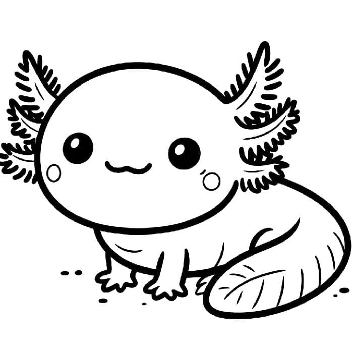 Plovoucí Axolotl omalovánka