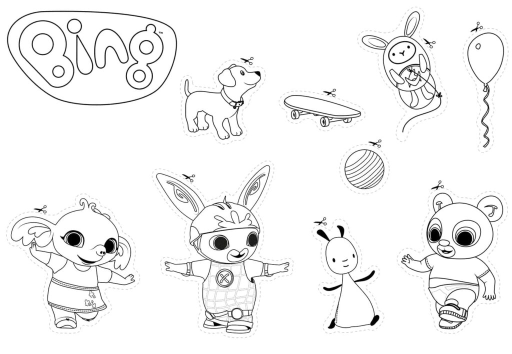 Omalovánka Postavy z Bing