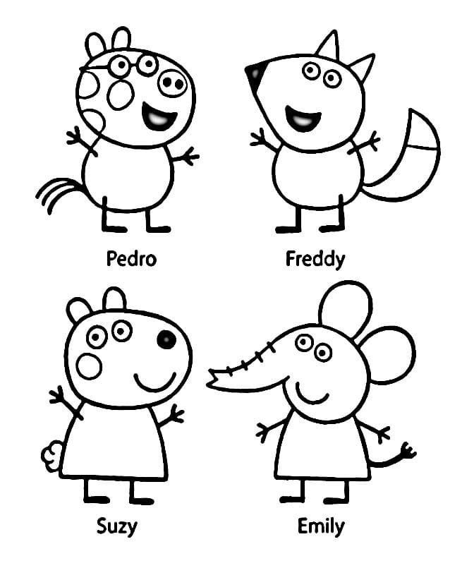 Prasátko Peppa Zdarma Tisknutelná omalovánka