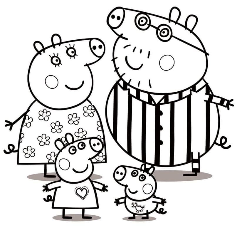 Prasátko Peppa Zdarma omalovánka