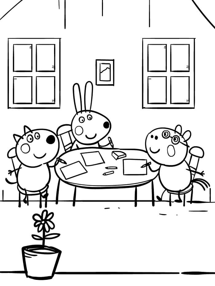 Přátelská Prasátko Peppa omalovánka