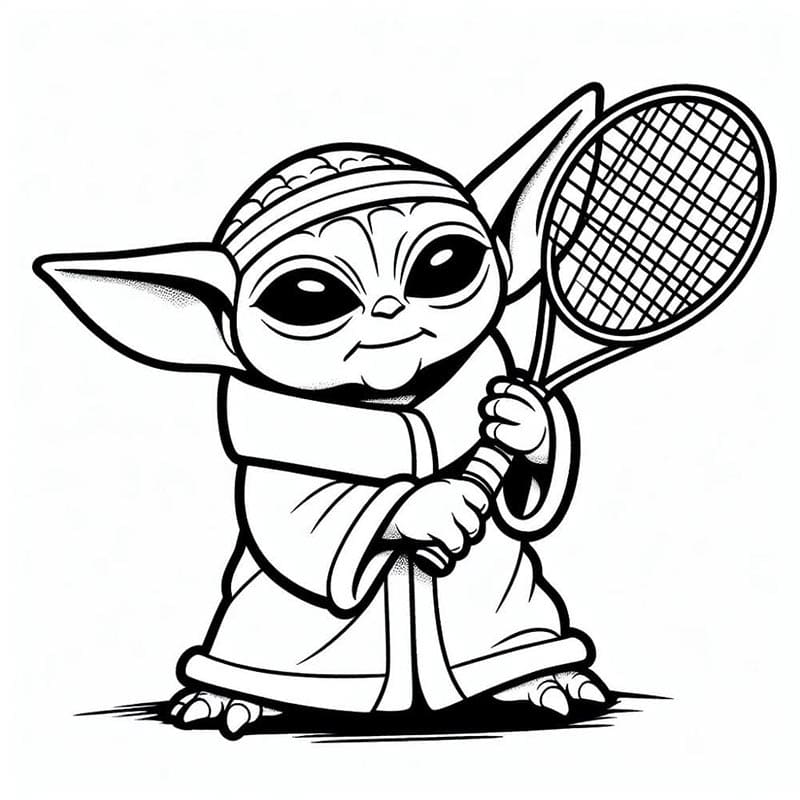 Přátelské Baby Yoda omalovánka