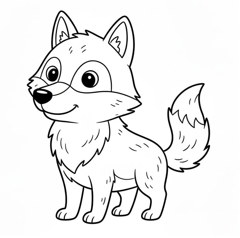 Přátelský vlk omalovánka