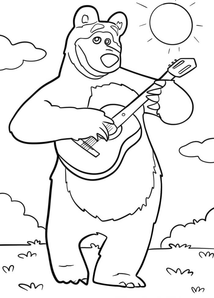 Půvabná Máša a medvěd omalovánka