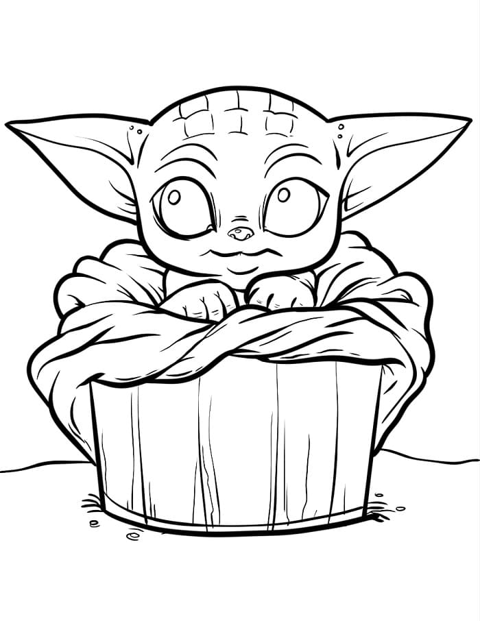 Půvabné Baby Yoda omalovánka