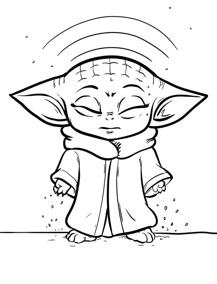 Rozkošné Baby Yoda omalovánka