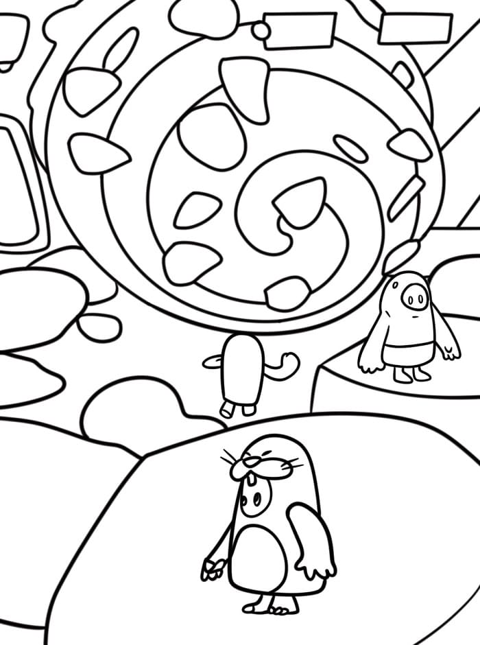 Rozkošný Fall Guys omalovánka