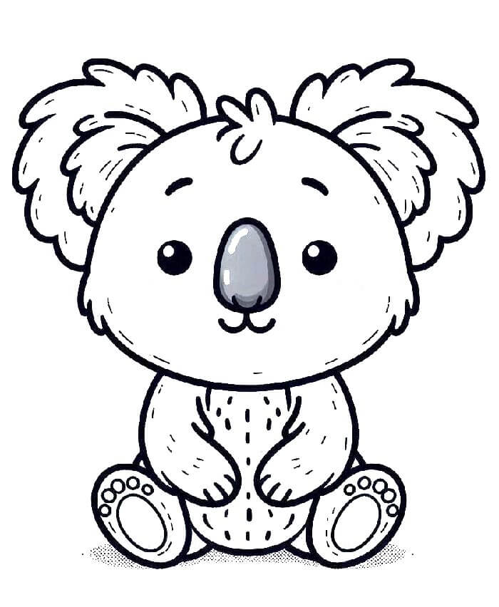 Rozkošný Koala omalovánka