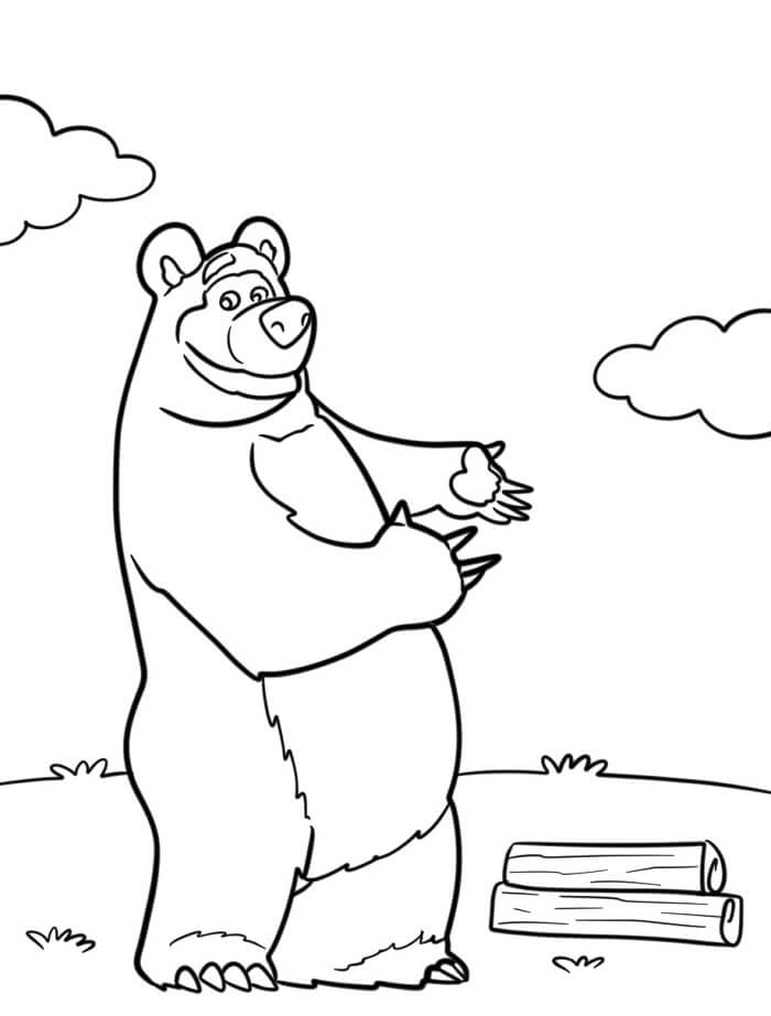 Roztomilá Máša a medvěd omalovánka