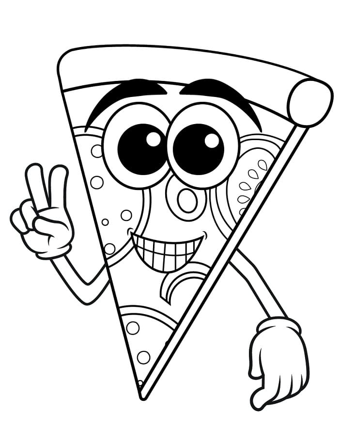 Roztomilá pizza omalovánka