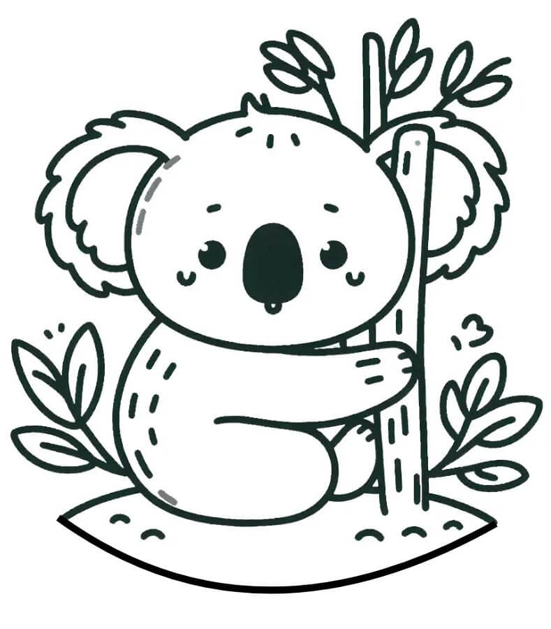 Roztomilý Jeden Koala omalovánka