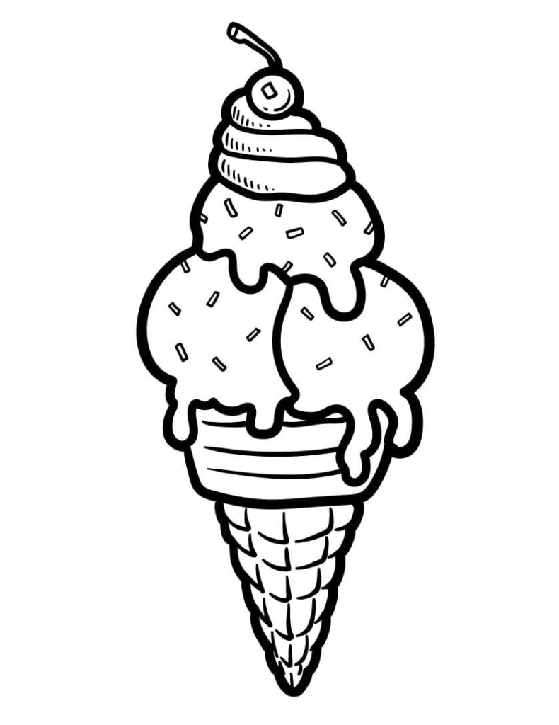Omalovánka Roztomilý Zmrzlina