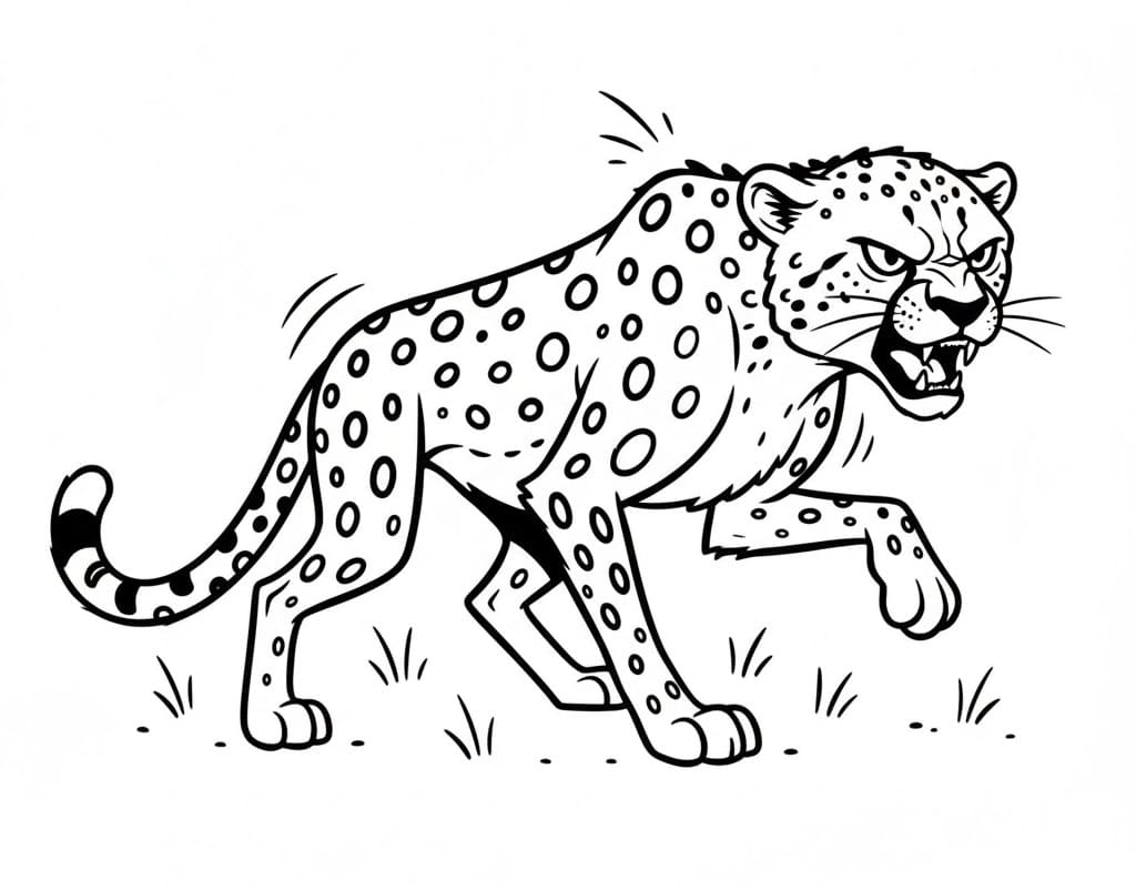 Rozzlobený gepard omalovánka