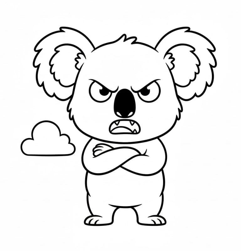 Rozzlobený koala omalovánka