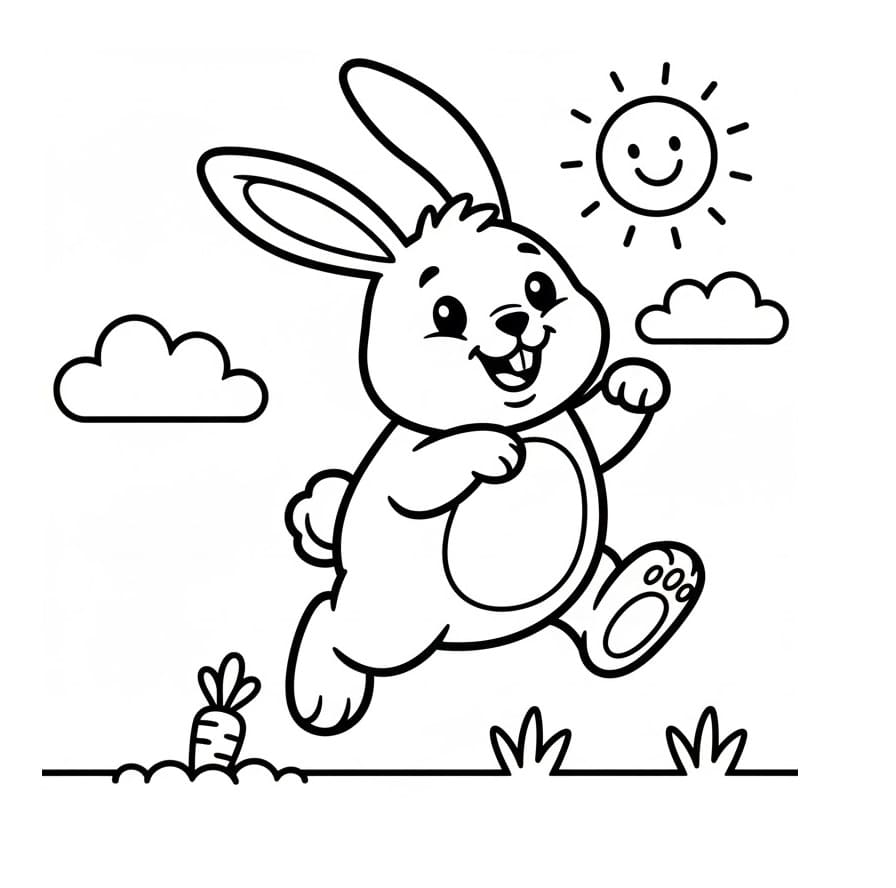 Skákající králík omalovánka