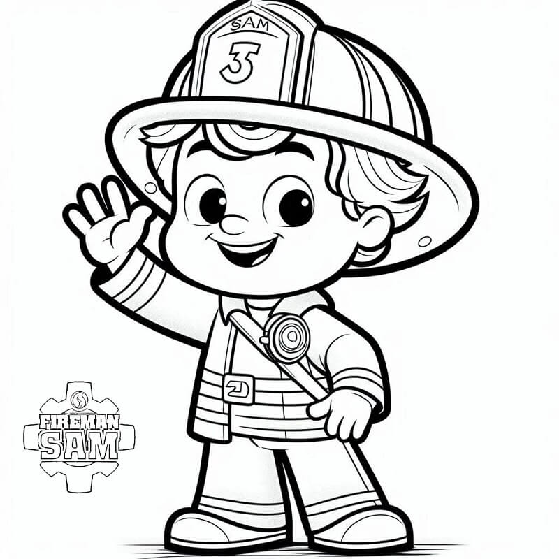 Skvělé Požárník Sam omalovánka