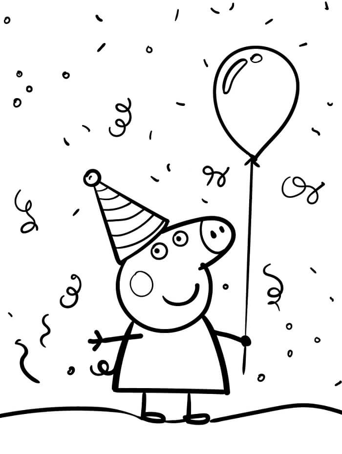 Snadná Prasátko Peppa omalovánka