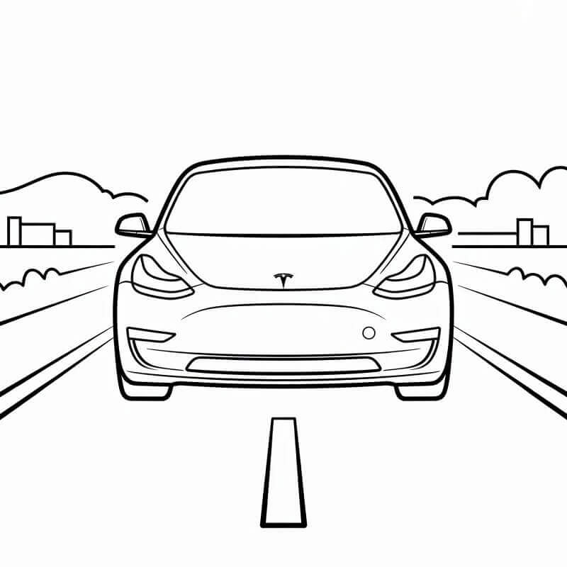 Snadné Tesla Auto omalovánka
