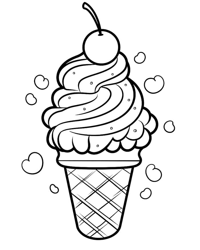 Snadný Zmrzlina omalovánka