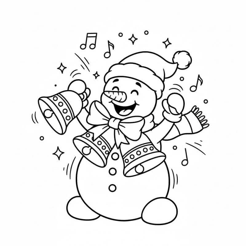 Sněhulák a Vánoční Zvonek omalovánka