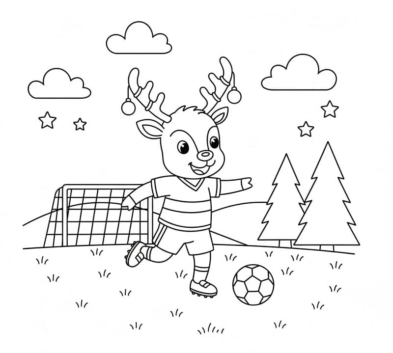 Sob hraje fotbal omalovánka