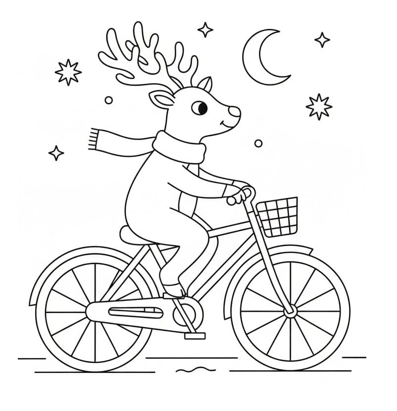 Sobí jízda na kole omalovánka