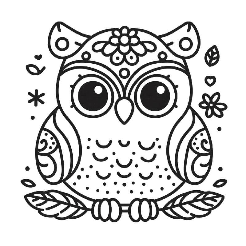 Sova (2) omalovánka