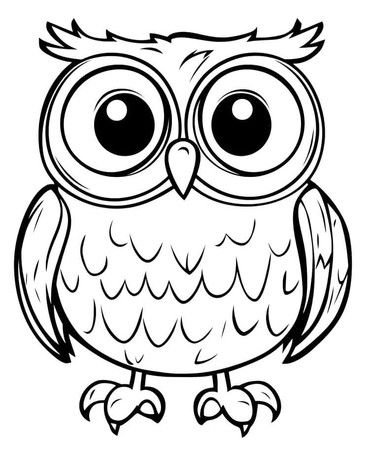 Sova (3) omalovánka