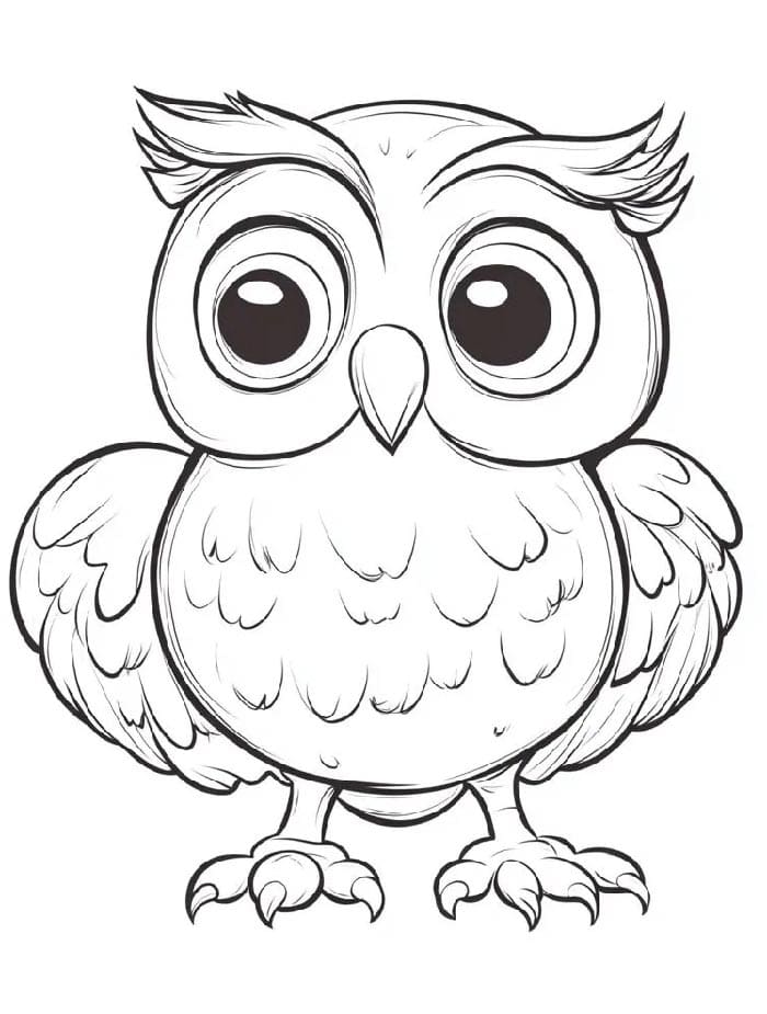 Sova pro děti 2 roky omalovánka