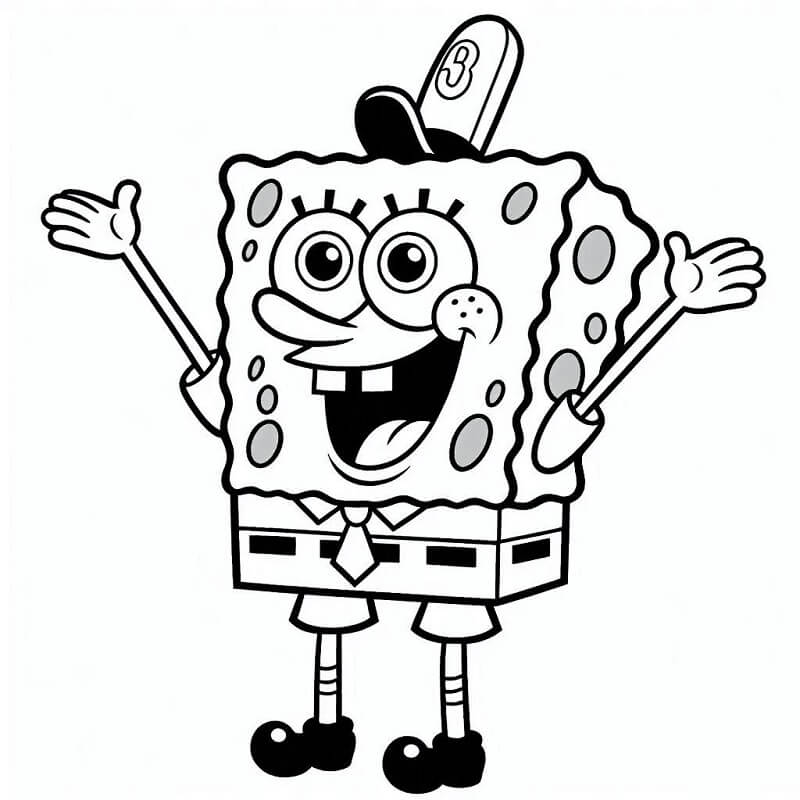 Spongebob pro 1leté Děti omalovánka