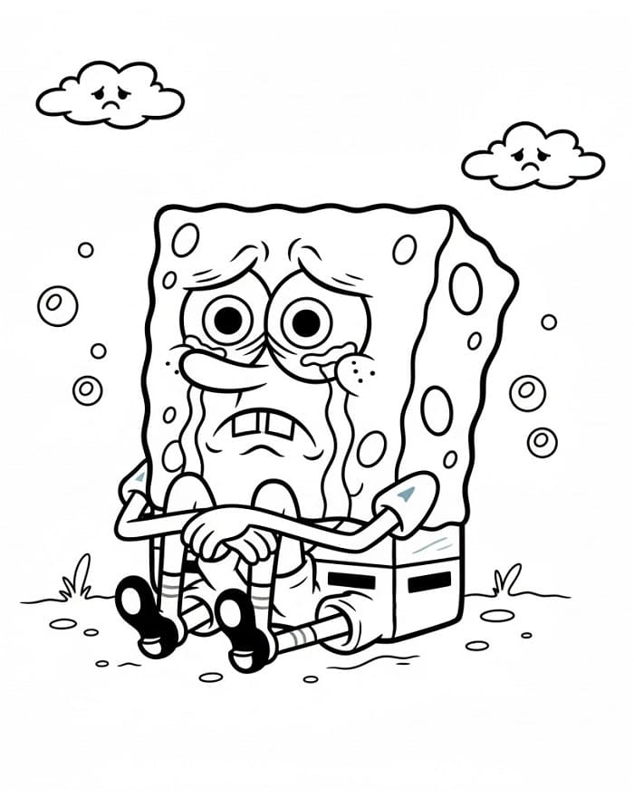 Spongebob smutný omalovánka