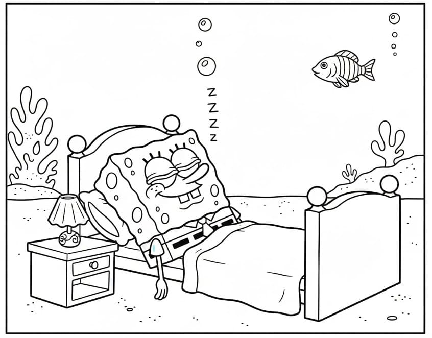 Spongebob spí omalovánka