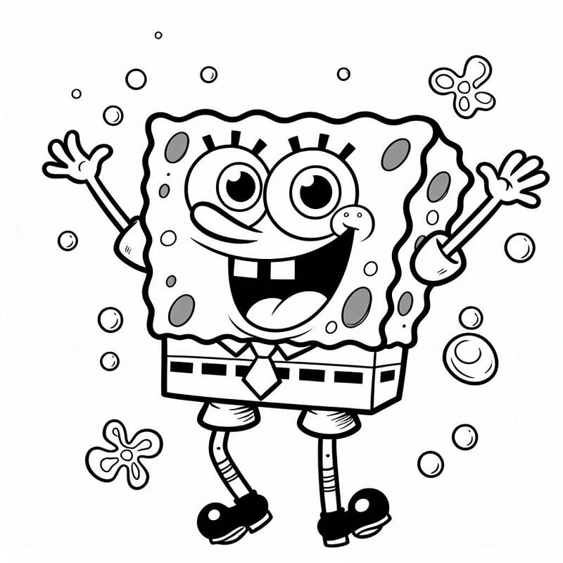 Spongebob v kalhotách (3) omalovánka