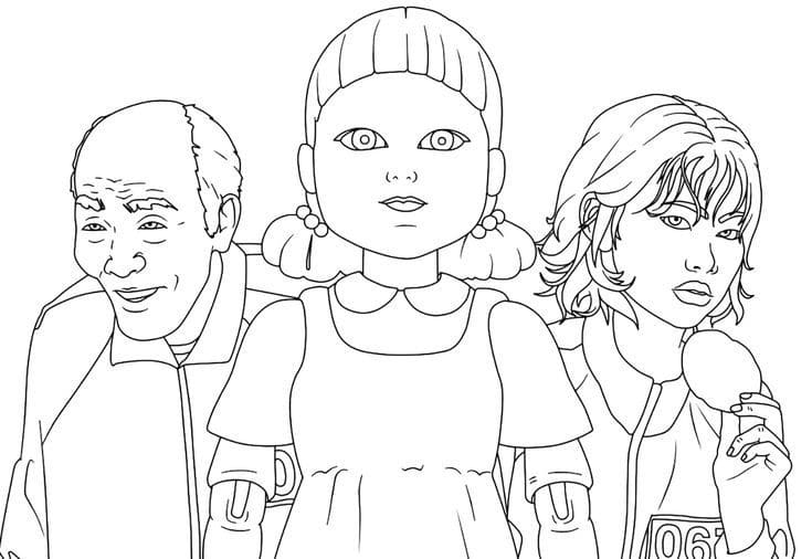 Squid Game pro Děti omalovánka