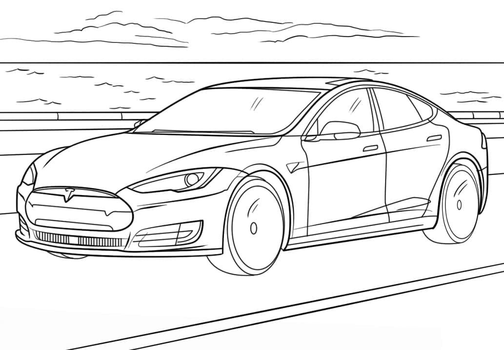 Tesla Model S vůz omalovánka