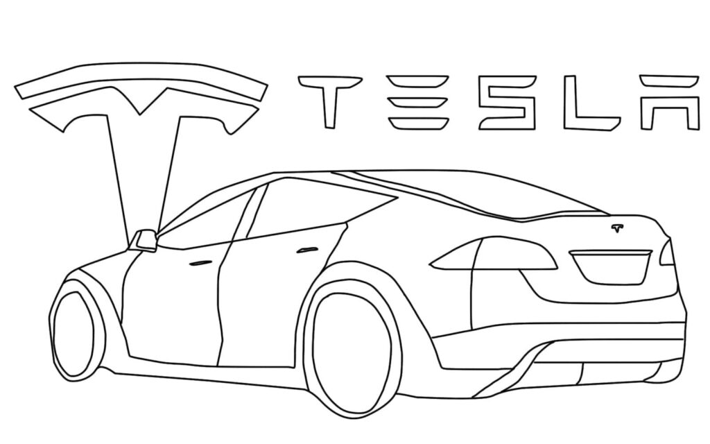 Omalovánka Tesla Model X vůz