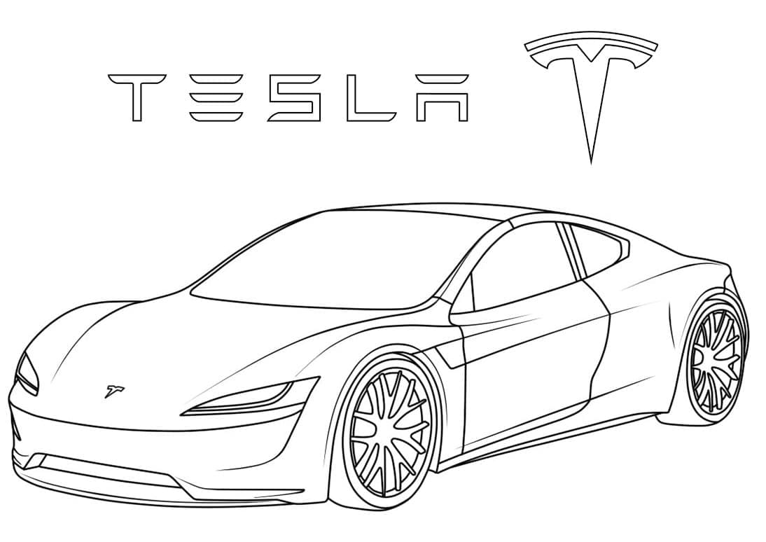 Tesla Roadster 2.0 omalovánka