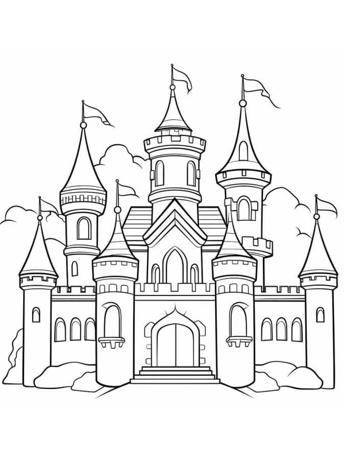 Tisk Hradu omalovánka