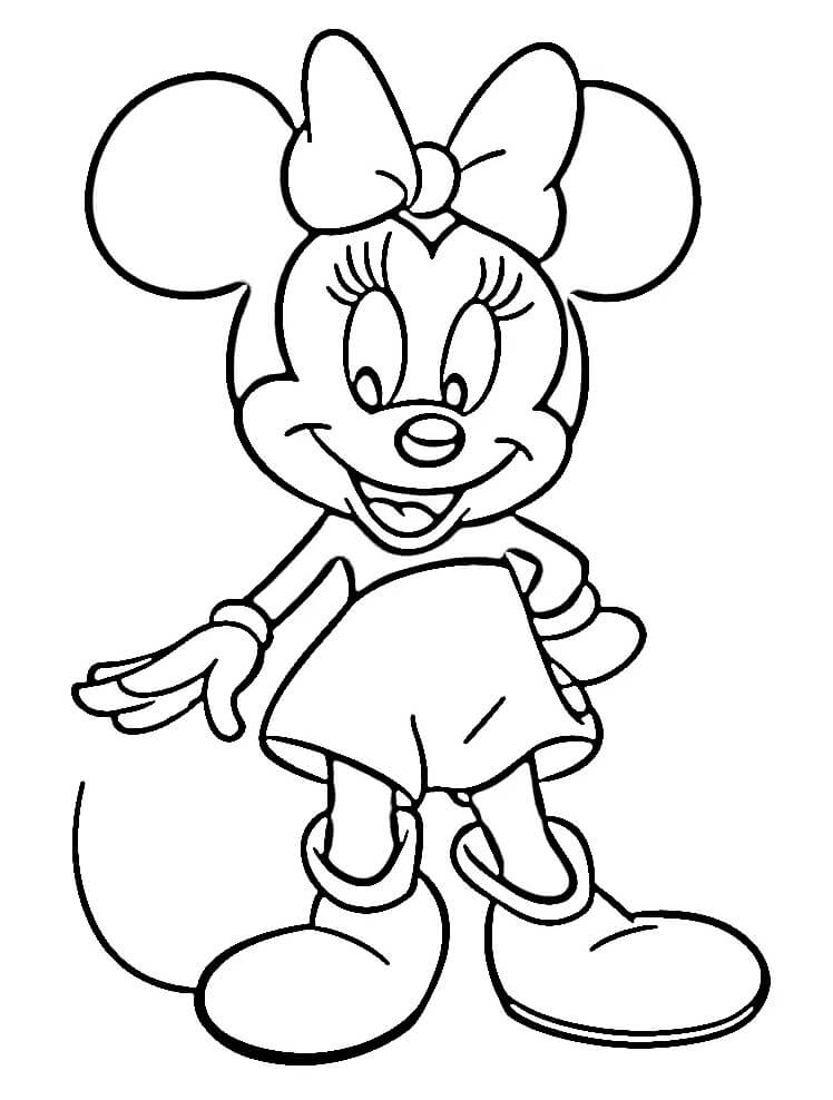 Tisknutelná Minnie Mouse Obrázek pro Děti omalovánka