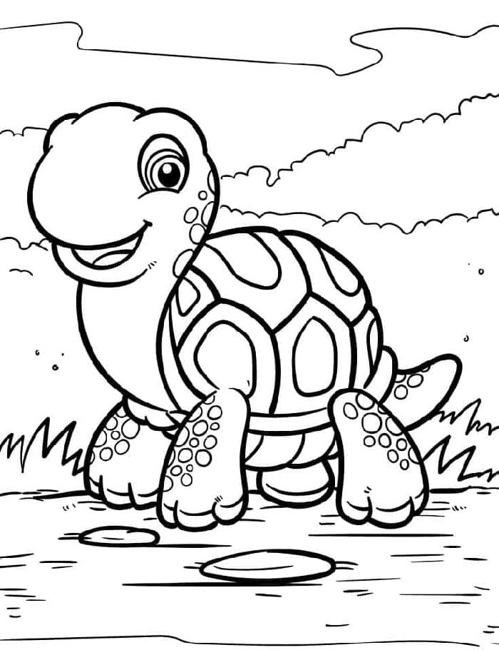 Tisknutelná Želva omalovánka