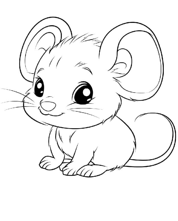 Tisknutelná zdarma Myš omalovánka