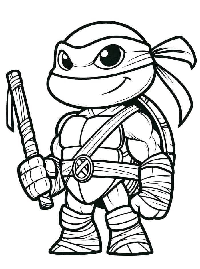 Tisknutelné zdarma Želvy Ninja omalovánka