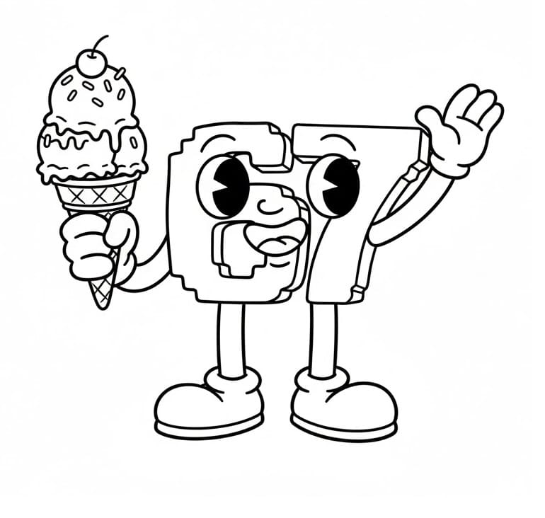 Tisknutelný 67 Brainrot pro děti omalovánka