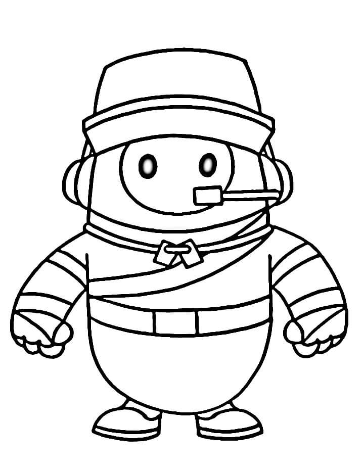 Tisknutelný Fall Guys Obrázek pro Děti omalovánka