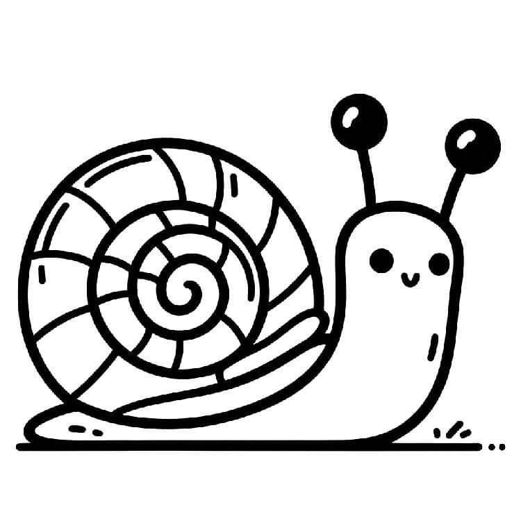 Tisknutelný Hlemýžď Obrázek pro Děti omalovánka