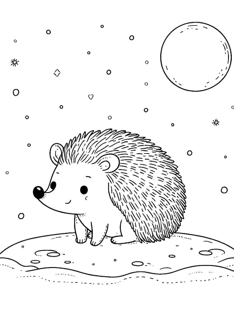 Tisknutelný Ježek Obrázek pro Děti omalovánka