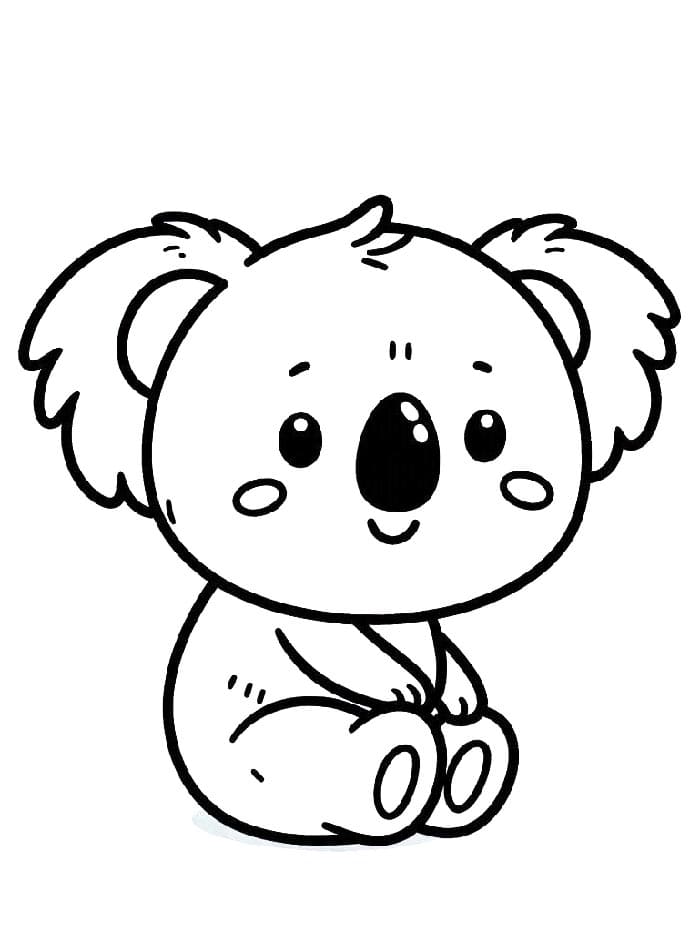 Tisknutelný Koala Obrázek pro Děti omalovánka