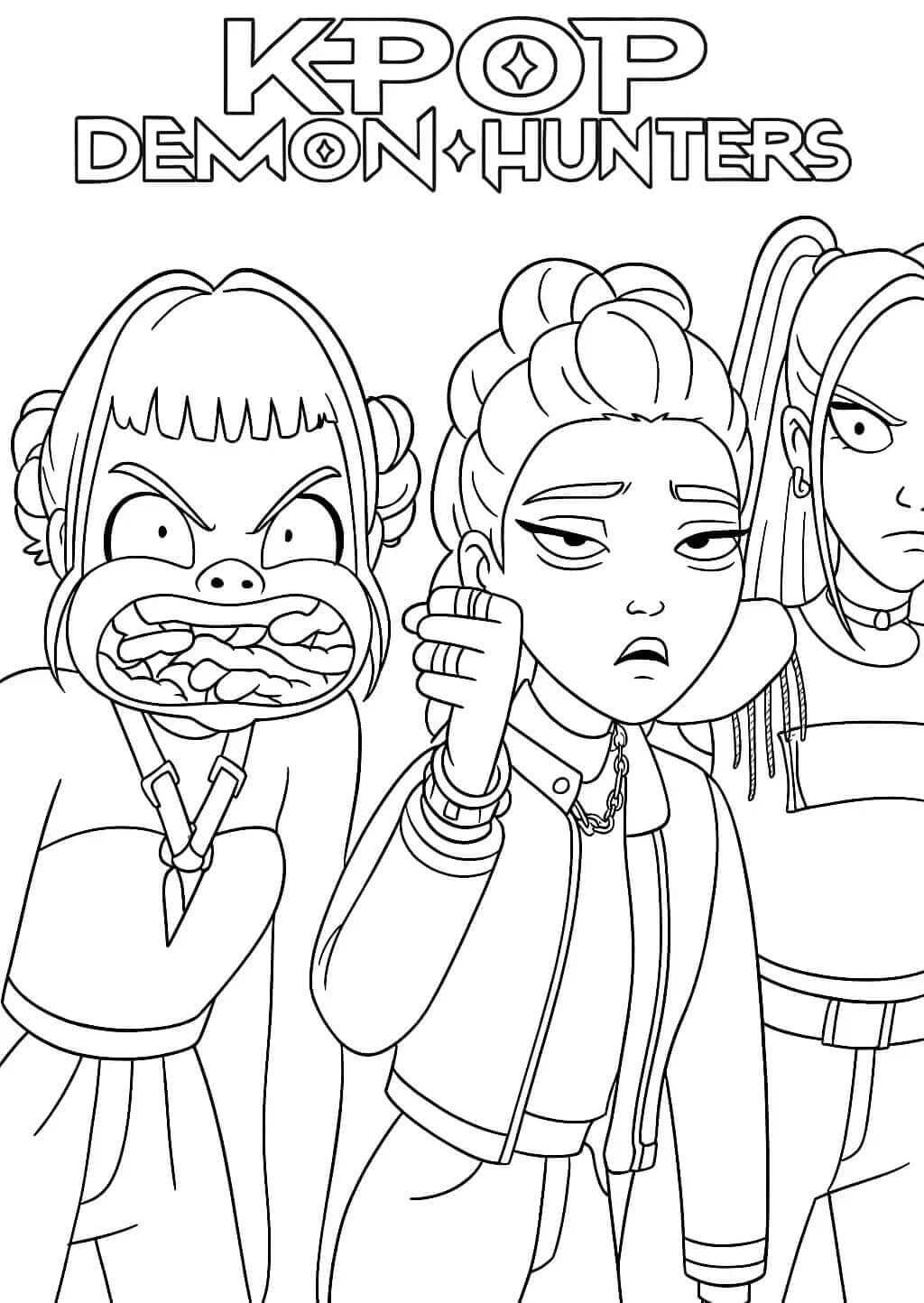 Tisknutelný Kpop Demon Hunters omalovánka