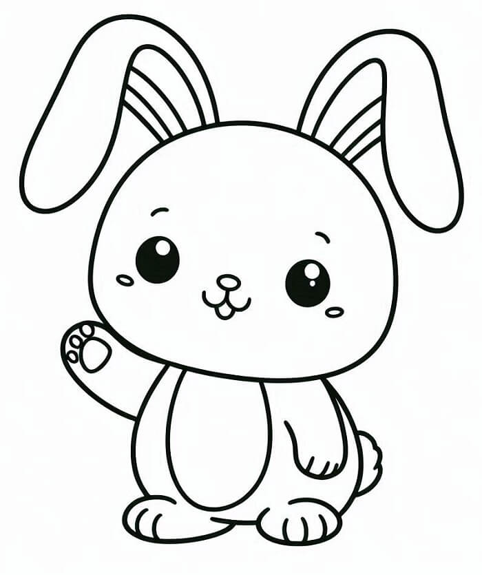 Tisknutelný Králík Obrázek pro Děti omalovánka