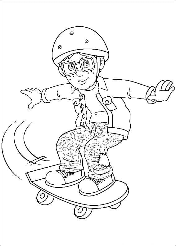 Tisknutelný Obrázek Požárník Sam omalovánka